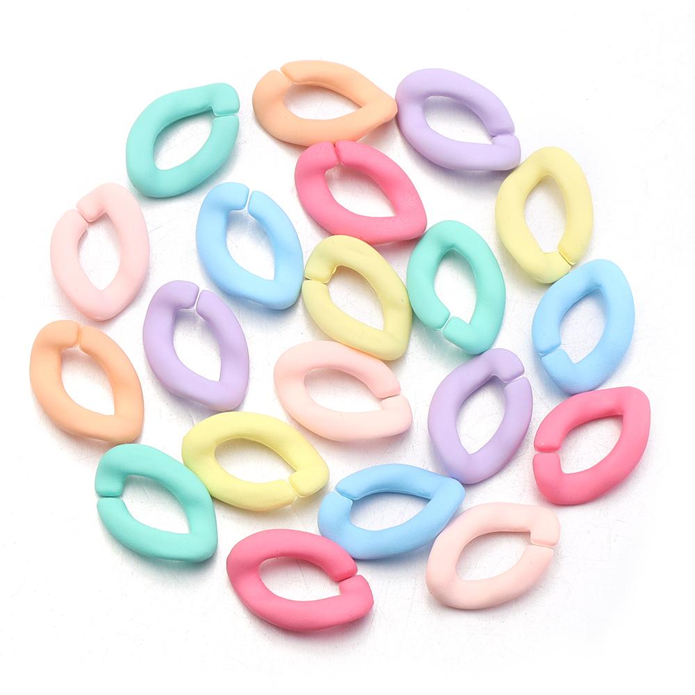 20pcs 17x11mm Acrylic Link Chain Candy Color Assembled Parts Loose Beads for DIY Jewelry Making Bracelets Necklace Accessories