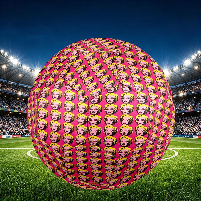 Marilyn Monroe Print Size 5 Soccer Ball, PU Wear Resistant Football for Match Training and Daily Practice, Birthday Gift for Soccer Fans