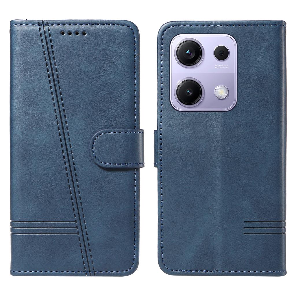 For Xiaomi Redmi Note 14S 4G/Xiaomi Poco M6 Pro 4G/Xiaomi Redmi Note 13 Pro 4G Wallet Case T-Shape Lines Leather Phone Cover Stand
