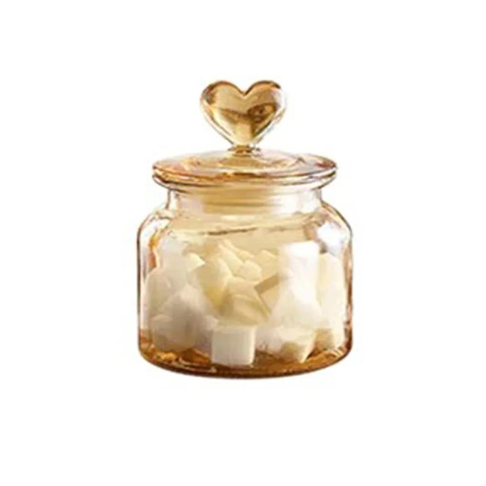 Modern Transparent Glass Sealed Jar with Shape Lid Exquisite Pickle Jug Large Capacity Grain Storage Bottle Kitchen