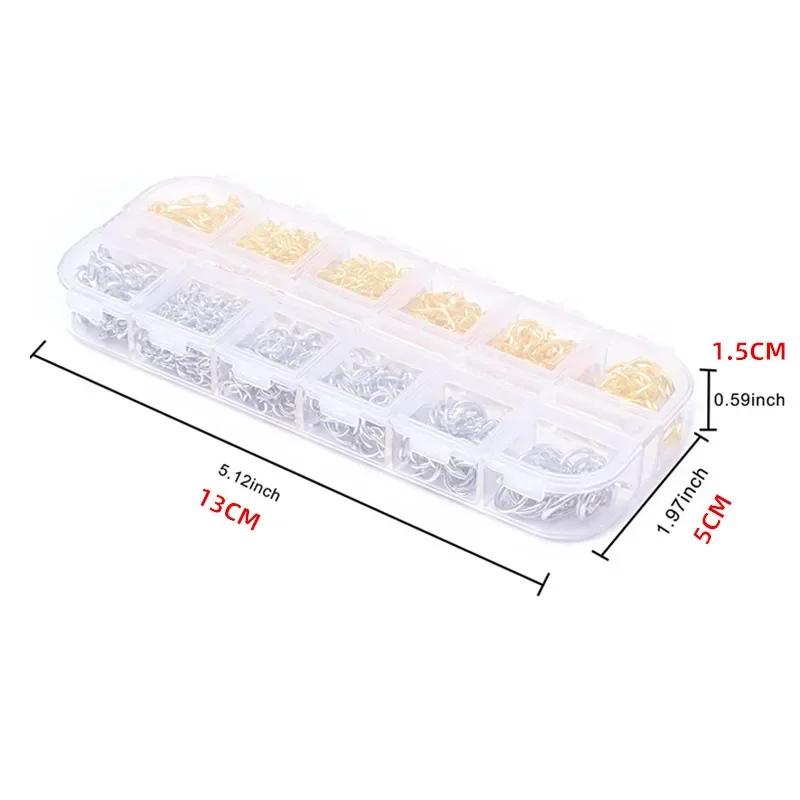 1200 Stück Gold Silber Offene Biegeringe und Karabinerverschluss Schmuckzubehör-Set mit Zange