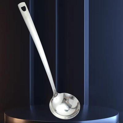 ZISIZ Stainless Steel Long Handle Soup Spoon & Ladle Set