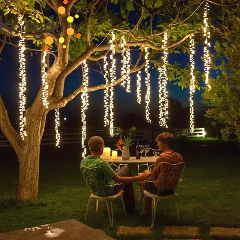 LED Icicle String Lights 3X1M Christmas Icicle Lights 600 LED Window Curtain Fairy Light Firecracker Cluster String Lights