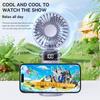 Large Capacity Handheld Mini Folding Fan Dual-Purpose Base And Neck Design 5-Speed Wind Speed Silent Rechargeable Desktop Fan
