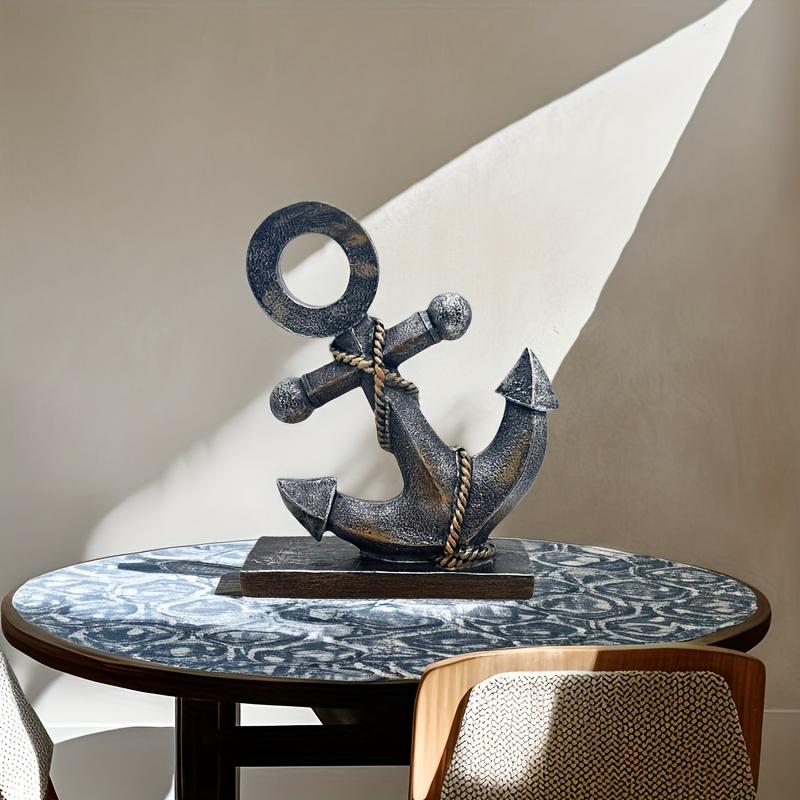 1 peça Modelo de Âncora de Veleiro Americano Vintage Decoração Rústica Resina Arte de Parede Náutica para Sala de Estar, Quarto ou Escritório Perfeito para Espaços com Tema Náutico