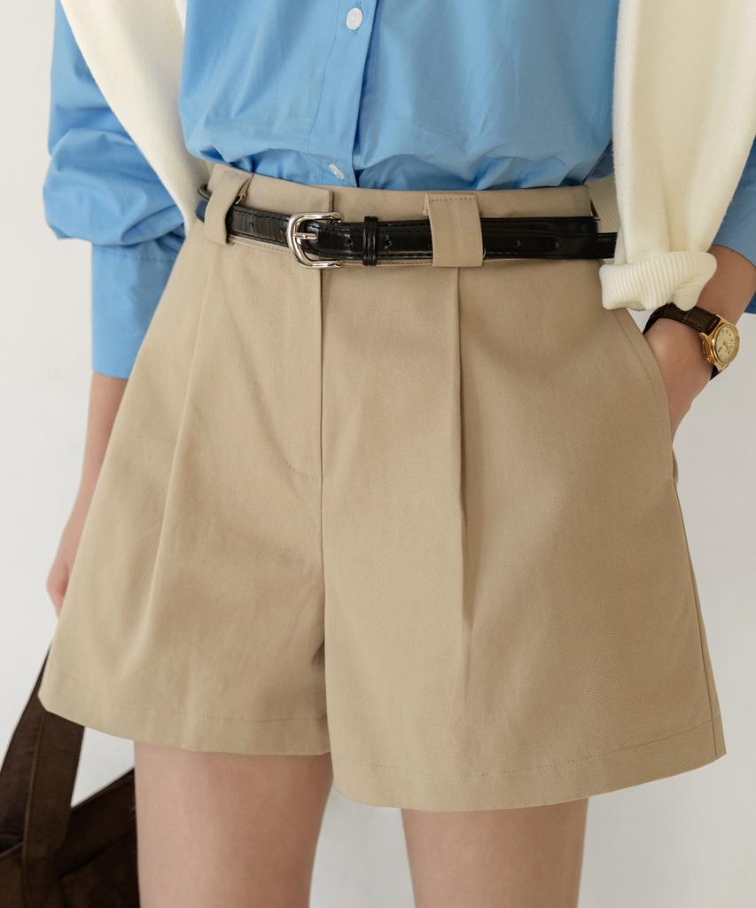 NON AND NON Classic Pintuck Cotton Half Pants_Nspt5222