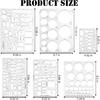 6pcs Circle Templates for Drafting Flexible Circle Stencils with Geometric Shapes 6 Sizes Plastic Measuring Rulers for Drawing Office, School,