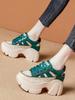 Women's Chunky Heel White Peep-Toe Sandals - Summer 2025: Hidden Heel, Breathable, Petite Roman Style