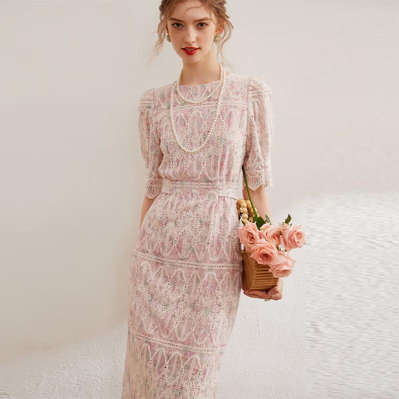 Bailuyu Elegantes Midikleid mit gestickter Schleife