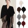Women Cardigan Scarf Spring and Autumn Fashion Elegant Solid Color Triangle Scarf Retro Outdoor Leisure Shawl Cape Knitted Shawl