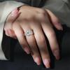 925 Sterling Silver Ring Imitation Moissanite White Zircon Ring Women's Fashion Simple Ring Birthday Party Wedding Jewelry Gift