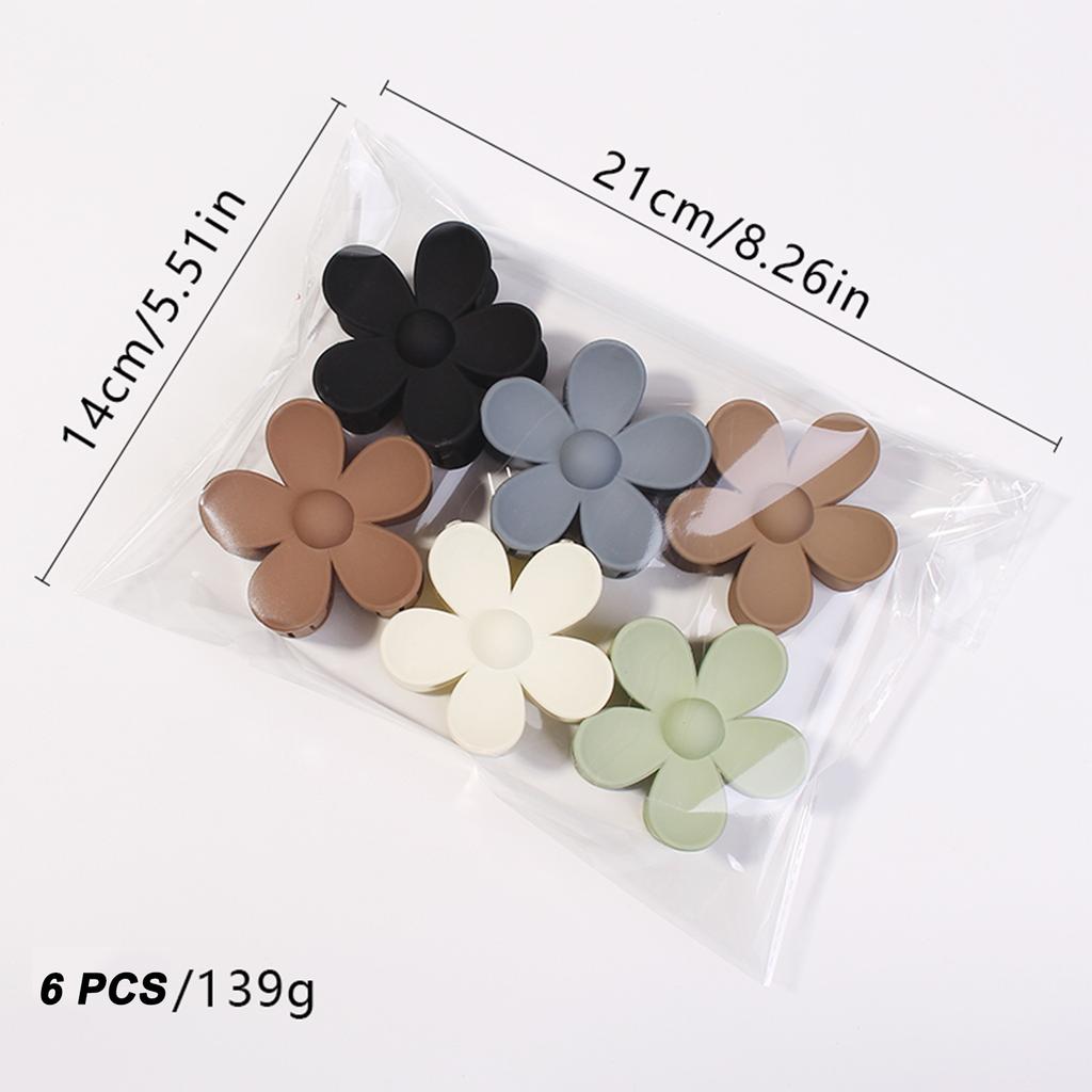 Matte Flower Hair Claw Clips – 8 PCs, Strong Hold For Medium To Thick Hair, Non-Slip Grip
