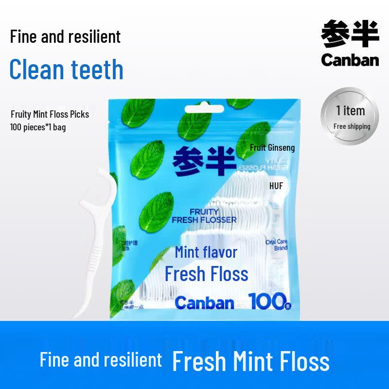 Canban Mint Fruit Flavor Flat Dental Floss Picks