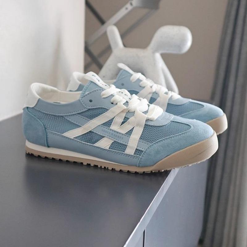 Mesh women's spring and summer mesh color matching breathable casual board shoes thin pink