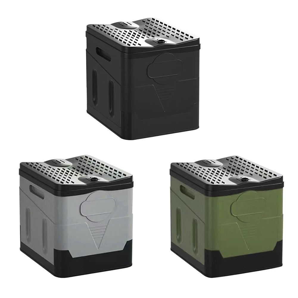 Toaleta Przenośna Zkładana Outdoorowa Duża Nośność Wielorazowy Pojemnik na Śmieci na Wycieczkę Awaryjną Podróż Samochodową