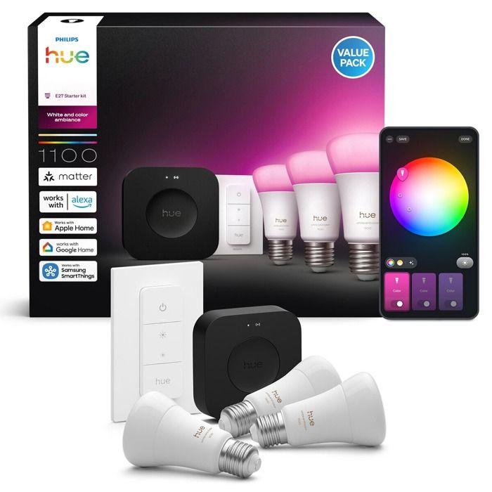 Verbundene Glühbirnen Philips Hue Hue WCA A60 E27 3er-Pack schwarz Pro EU