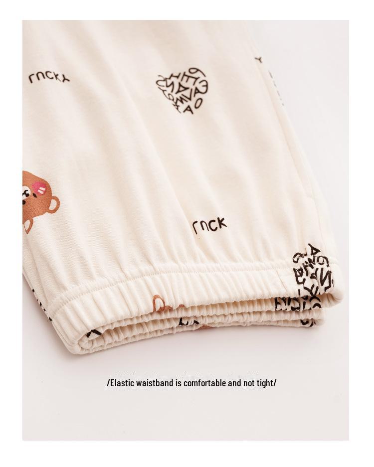 Women's Long-Sleeve Padded Pajamas, Cute Cartoon Style, Large-Size, Spring & Autumn Homewear, 2024 New Collection.