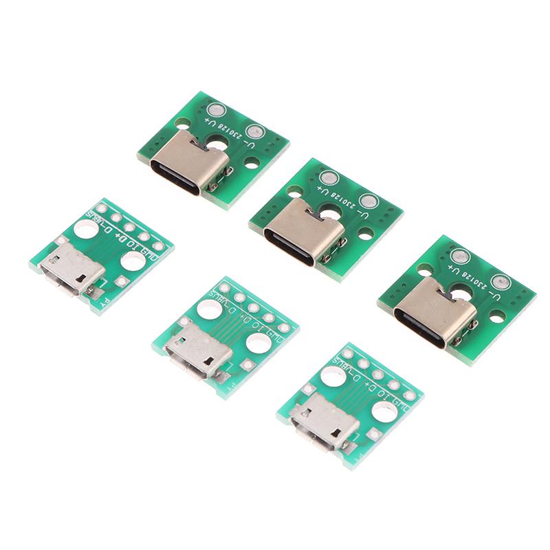 10Pcs Micro Usb Jack Android Type-C Female Connector Jack Charging Port Usb Socket Ph2.0 Screw Fixing Plate