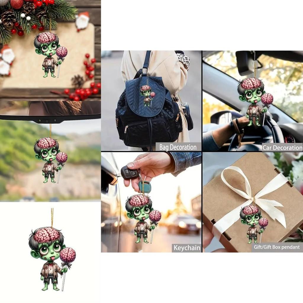Acrylic Cartoon Adorable Car Rearview Mirror Accessory Colorful Interior Decor Hanging