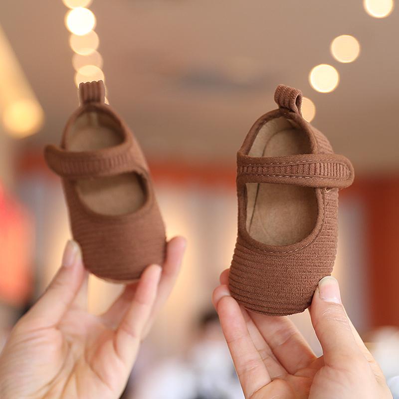Khaki 0-18M Baby Casual Shoes Infant Toddler Bowknot Non-slip Rubber Soft-Sole Flat PU First Walker Newborn Bow Decor Mary Janes