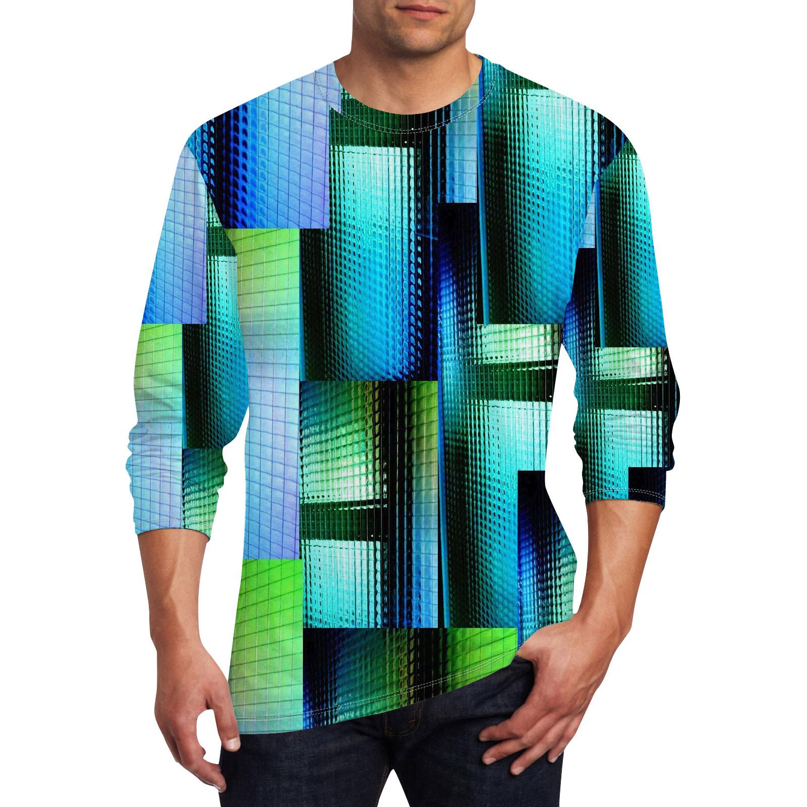 

Муж. Футболка Круглый вырез Одежда Одежда На открытом воздухе Длинный рукав С принтом Модельер Винтаж XL зелёный