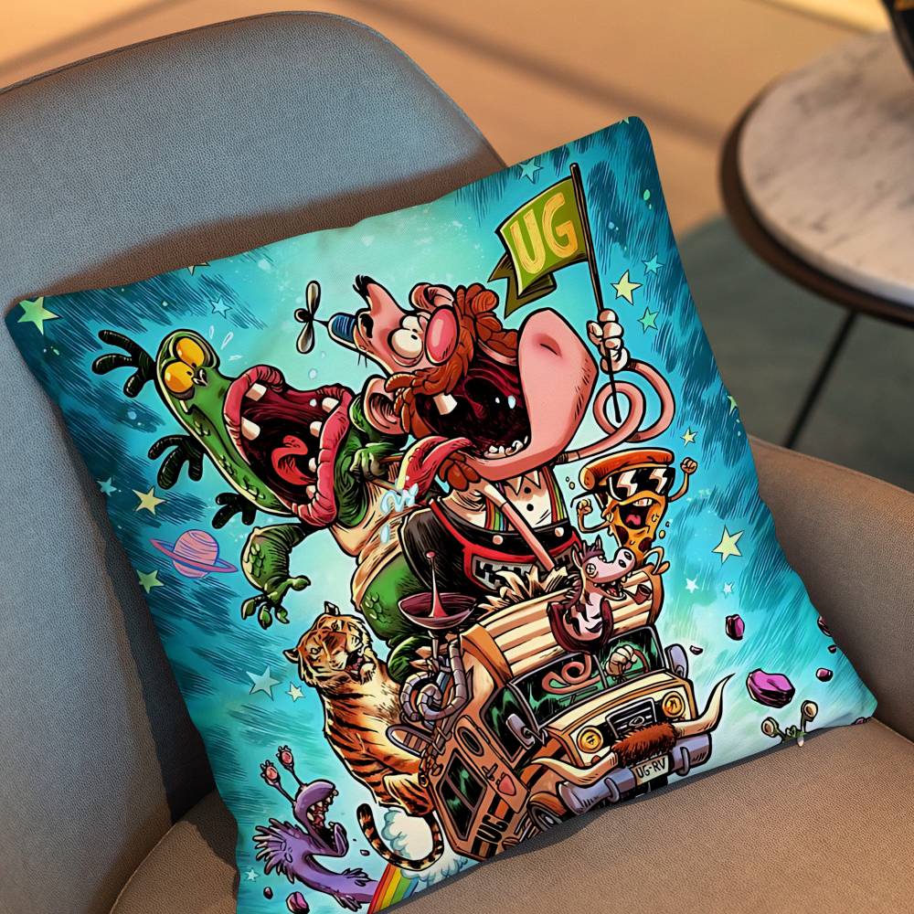 P-Pizza Steve U-Uncle Grandpa Pillow Case Pillow Case Living Room Sofa Cushion Cover Suitable For Home Bedroom Room Decoration