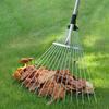 Telescopic Metal Rake Adjustable Retractable Gardening Leaves Rake Long Handle Claw Rake Nail Rake Backyard Lawn Farm Cleaning Tool