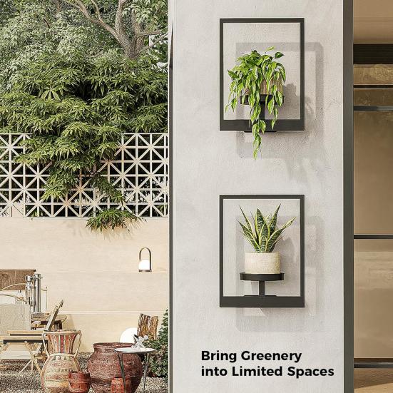 Metal Frame Plant Holder Wall Mounted Iron Frame Plant Holder Potted Plants Frame