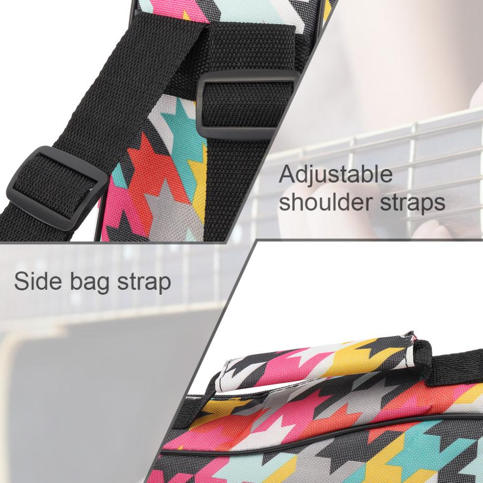 21 / 23 / 26 Inch Colorful Portable Ukulele Bag 10mm Sponge Padded Soft Ukulele Backpack