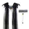 Halloween Cloak Black Feather Mesh Cloak Medium Dress Jewel Bracelet Stage Party Dance