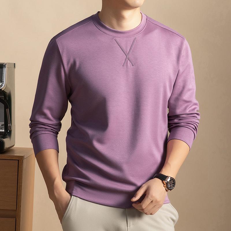 2025 Spring/Autumn Men's Trendy Long Sleeve Sweatshirt: Luxurious Casual Crew Neck Top