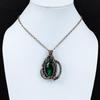 Dark Green Fire Labradorite Pendant Copper Wire Wrapped Gemstone Pendant Dainty Copper Jewelry Handmade Pendant Amazing Pendant Gift For Her