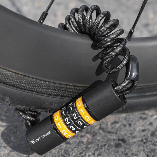Cable Helmet Lock Quick Locking Waterproof 4-digit Password Anti-theft Motorcycle Helmet Password Lock Bike Supplies