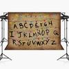 Sfondo Alfabeto Rustico Retro Colorato Alfabeto con Luci a Stringa Tema Sottosopra Oggetti di Scena per Foto per Halloween Forniture per Feste di Compleanno