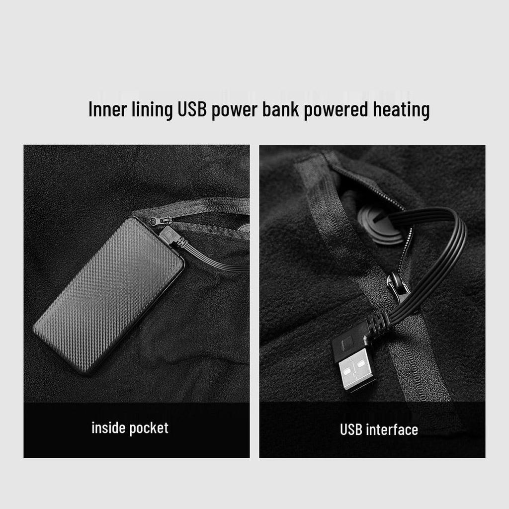 Men's SKAH Shikahe Smart Heated Fleece Vest - Winter Warmth with Temperature Control & Stand Collar