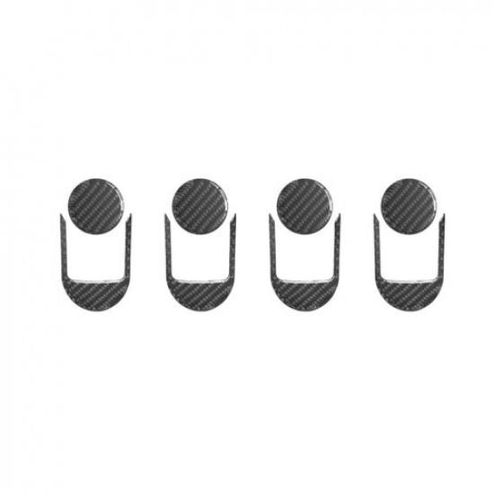 8Pcs For Jeep Wrangler 2007-2010 Carbon Fiber Interior Door Handle Cover Trim