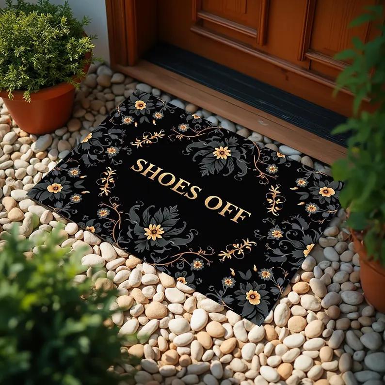Vintage Floral Door Mat Carpet Mat Rug Entryway Home Decor Non Slip Durable Floor Mat Indoor Outdoor Use Welcome Mat Floor Mat