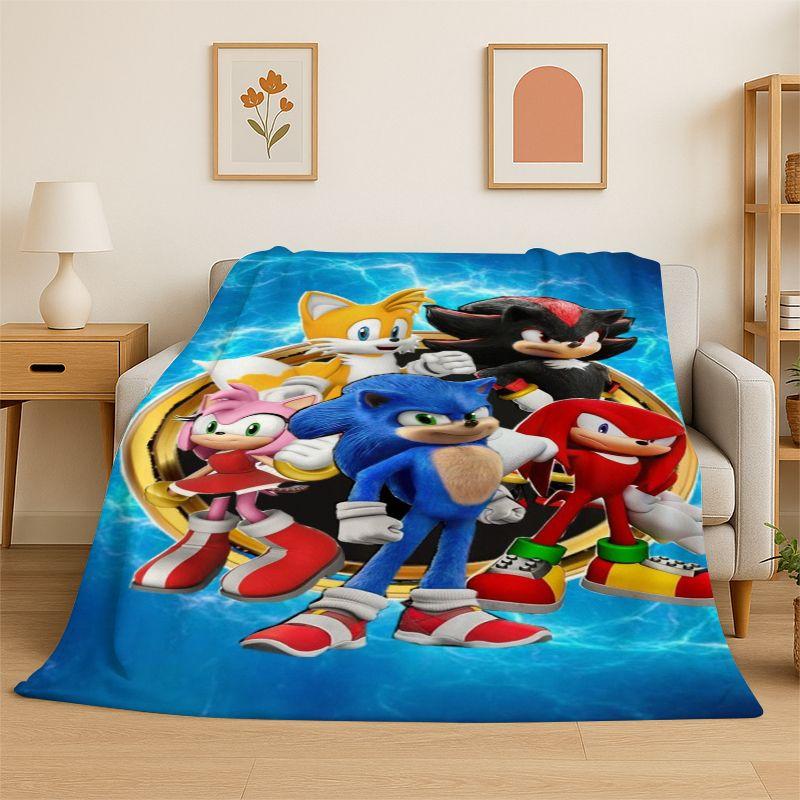 Classic Game S-Sonic Cartoon Soft Flannel Throw Blanket,Cozy Blanket for Bed,Couch,Sofa,Bedroom,Living Room,Travel,Picnic Kids
