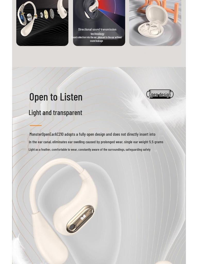 Monster EarAC210 Open-Ear Sport Bluetooth Wireless Headphones