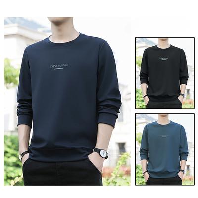 Men's New Fleece Sweatshirt for Autumn and Winter, Casual Sweatshirt, Round Neck Pullover, Versatile Large Size Bottoming Shirt