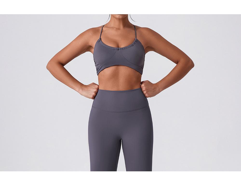 Sleek Yoga Set: Moisture-Wicking, Quick-Dry, Beautiful Back, Nude Feel, Two-Piece for Training & Running