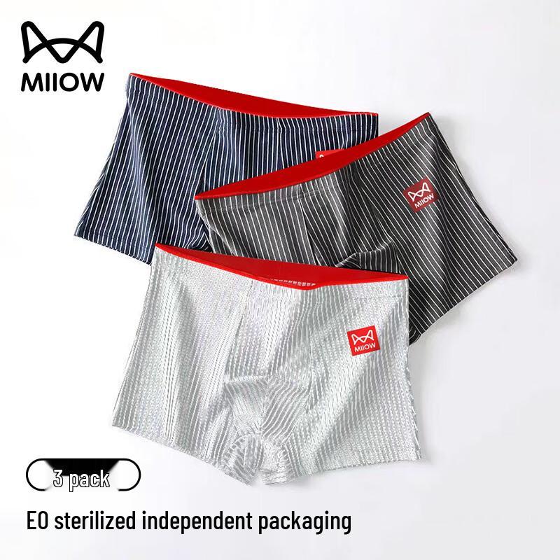 

MaoRen Men s Disposable Antibacterial Boxer Briefs 3-Color Stripe Combo