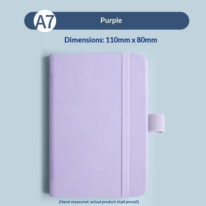 Pocket Journal Mini PU Leather Notebook 100 Sheets with Elastic Band for Teenager Diary Recording