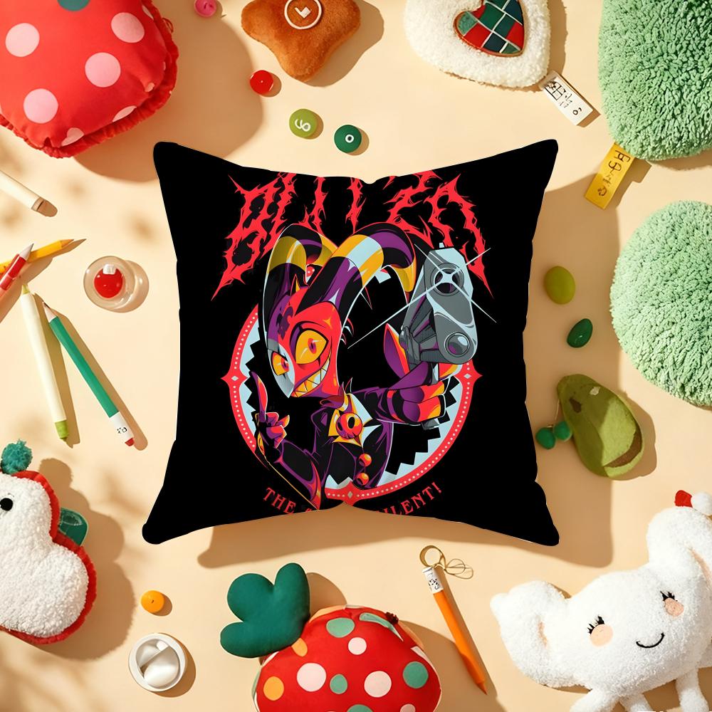TV Show HHazbin hHotelS Pillow Case Plush Fabric Soft DoubleSided Printed Sofa Warm Winter Home Gift Cushion Cover