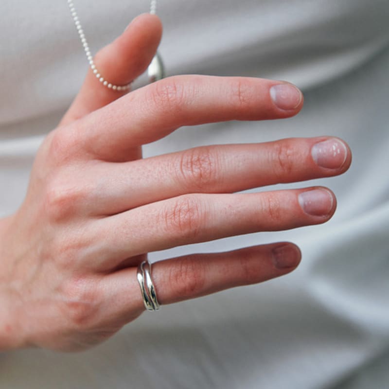 green [925 silver] Five.silver.220 / baby brin ring