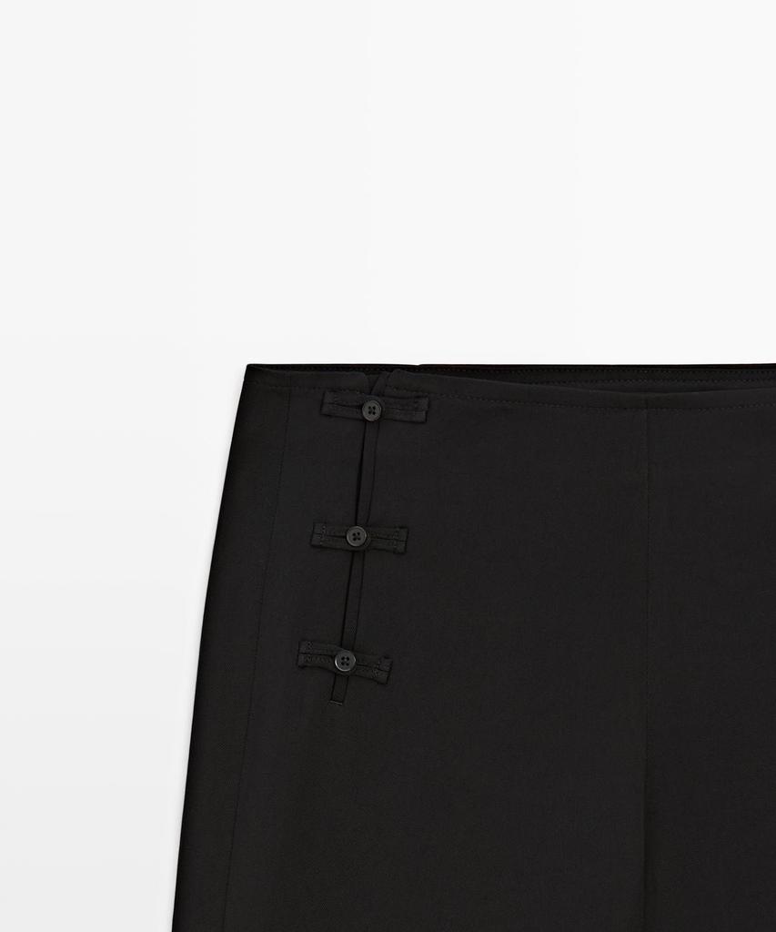 Masimodutti Button Detail Capri Pants