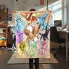 Eevee pattern Flannel Blanket, High quality Comfortable for All Seasons, Home Decor, Warmth and Comfort, Perfect for Gifts.