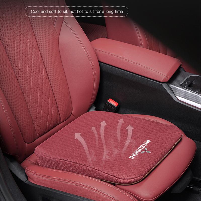 Car Logo Ice Silk Seat Cushion Breathable Protective Cushion Seat For Mitsubishi Pajero ASX Space Delica Triton Ralliart Ex Star