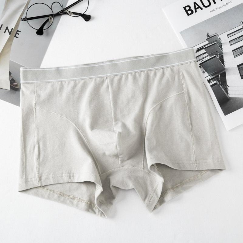 Solid Color Men's Underwear All Cotton Breathable Student Youth Sports Flat Pants Large Four Corners Underwear