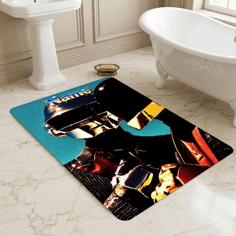Custom Name Daft Punk Carpet Rug for Bedroom Living Room Home Sofa Decoration,Playroom Sofa Office Home Decor Game Large Decor Floor Mat